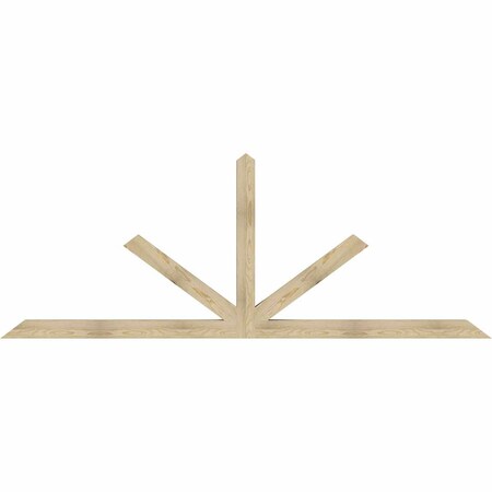 Ekena Millwork Saratoga Rough Sawn Timber Gable Bracket, Douglas Fir, 108"W x 40"H x 4"D x 4"F, 9/12 Pitch GBW108X40X0404SAR00RDF